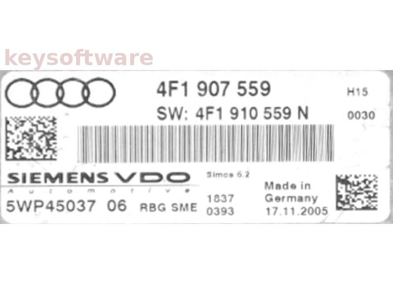 ECU Audi A6 3.2 4F1907559 5WP45037 SIMOS 6.2 H15 {