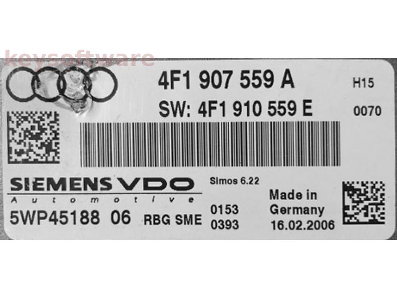 ECU Audi A6 3.2 4F1907559A 5WP45188 SIMOS 6.22 H15 {