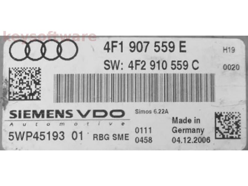 ECU Audi A6 3.2 4F1907559E 5WP45193 SIMOS 6.22 H19 {