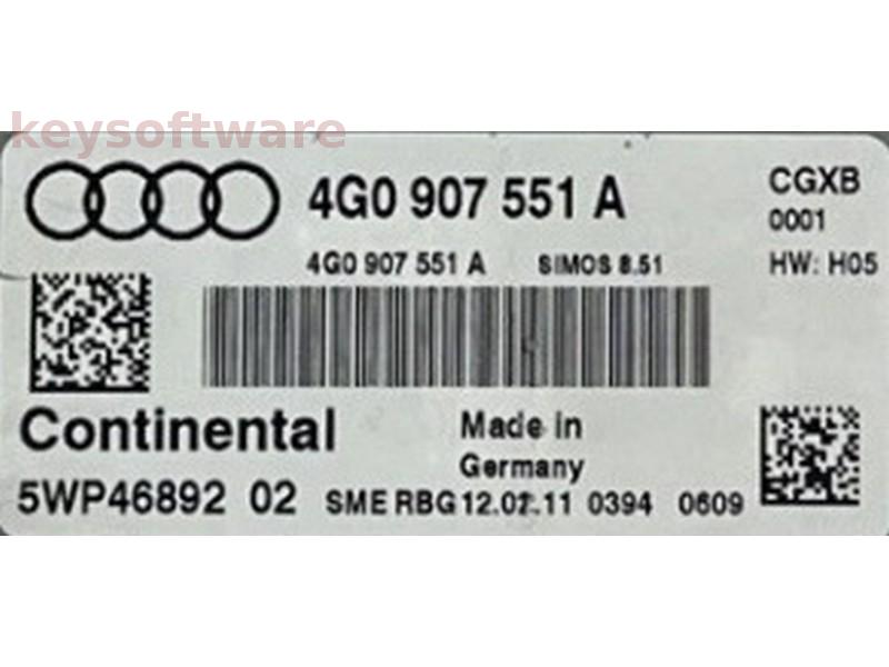 ECU Audi A6 3.0 4G0907551A 5WP46892 SIMOS 8.51 CGXB H05