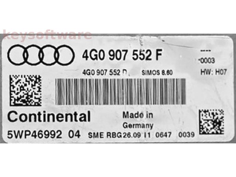 ECU Audi A7 2.8 4G0907552F 5WP46992 SIMOS 8.60 H07 {