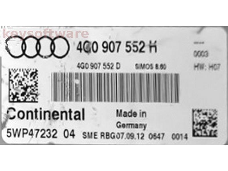 ECU Audi A7 2.8 4G0907552H 5WP47232 SIMOS 8.60 H07 {