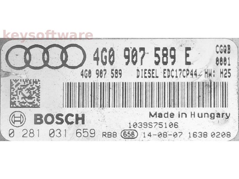 ECU Audi A6 3.0TDI 4G0907589E 0281031659 EDC17CP44 CGQB H25 {