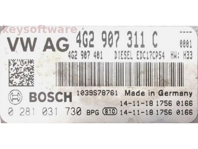 ECU Audi A7 3.0TDI 4G2907311C 0281031730 EDC17CP54 CRTE H33 {