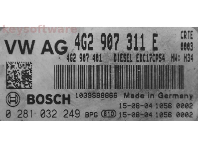 ECU Audi A7 3.0TDI 4G2907311C 0281032249 EDC17CP54 CRTE H34