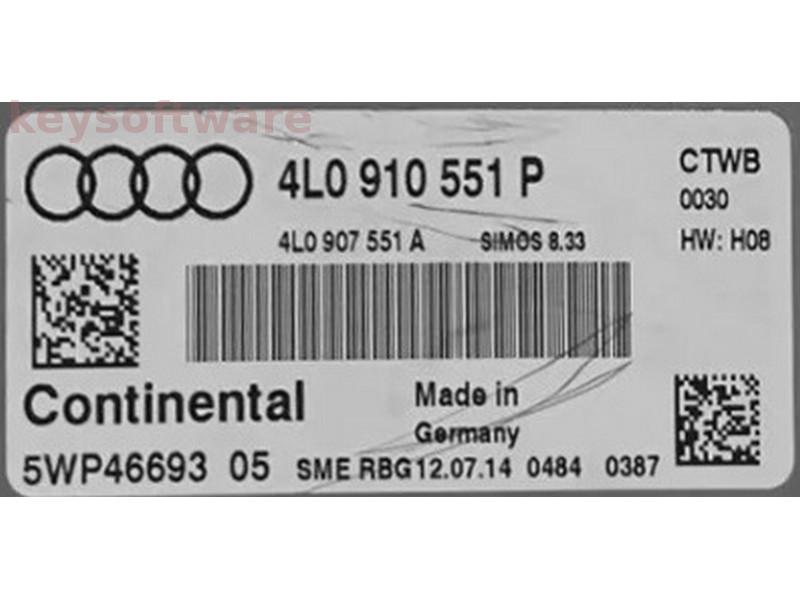 ECU Audi Q7 3.0 4L0910551P 5WP46693 SIMOS 8.33 CTWB H08 {