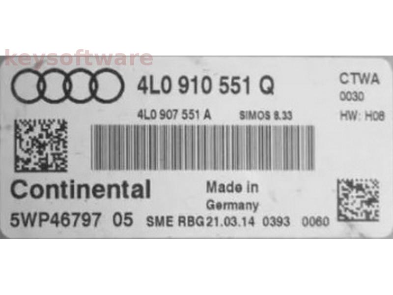 ECU Audi Q7 3.0 4L0910551Q 5WP46797 SIMOS 8.33 CTWA H08