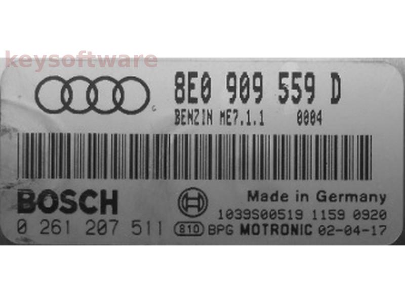 ECU Audi A4 3.0 8E0909559D 0261207511 ME7.1.1 {