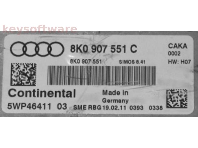ECU Audi A4 3.0 8K0907551C 5WP46411 SIMOS8.41 CAKA{