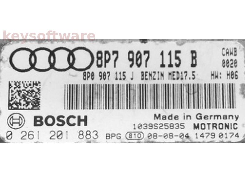 ECU Audi A3 1.8 8P7907115B 0261201883 MED17.5 CAWB H06