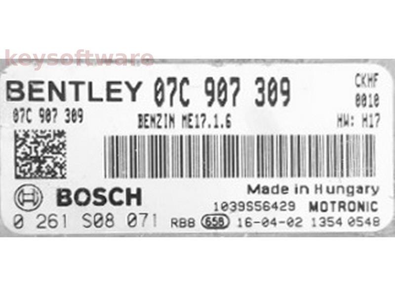 ECU Bentley Continental 6.0 07C907309 0261S08071 ME17.1.6 CKHF H