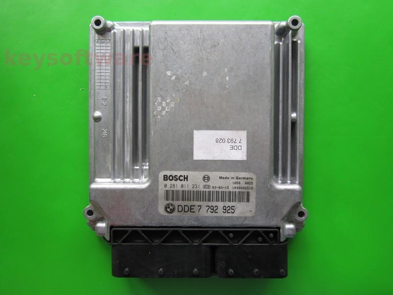 ECU Bmw 730D DDE7792925 0281011231 EDC16C1 E65 + }