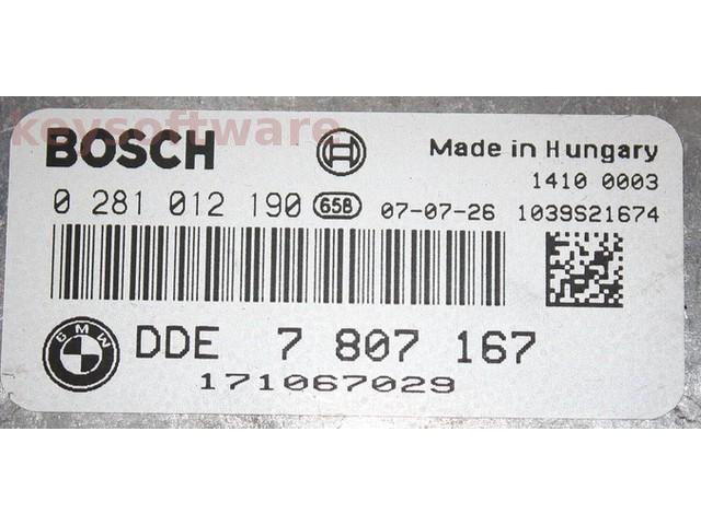 ECU Bmw 530D DDE7807167 0281012190 EDC16C1 E60 {