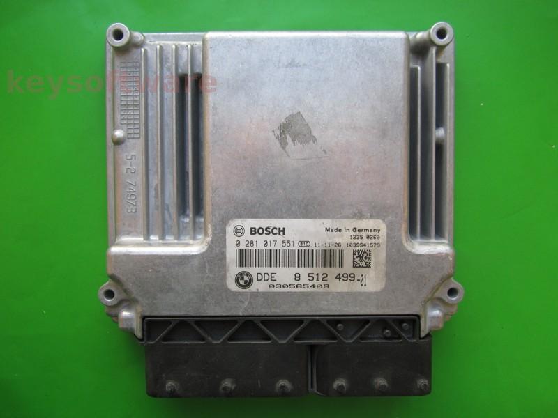 ECU Bmw 120D DDE8512499 0281017551 EDC17C06 E87