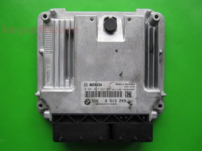 ECU Bmw X3 2.0D DDE8513249 0281017647 EDC17C50