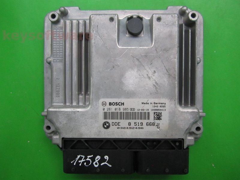 ECU Bmw 320D DDE8519668 0281018985 EDC17C50 E91