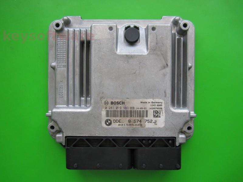 ECU Bmw X3 2.0D DDE8574752 0281019963 EDC17C50 F25