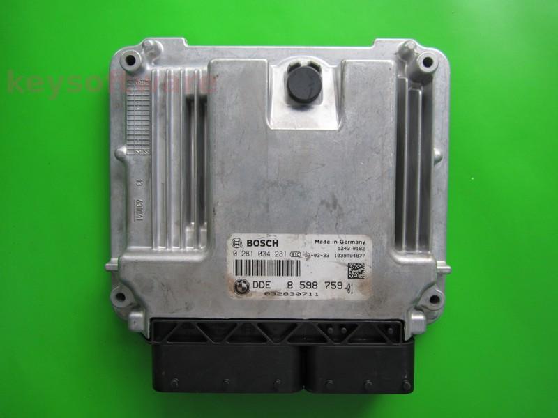 ECU Bmw 320D DDE8598759 0281034281 EDC17C50 F30