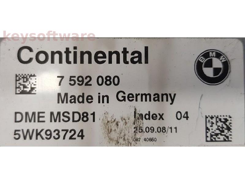 ECU BMW X6 3.0 7592080 5WK93724 MSD81 {