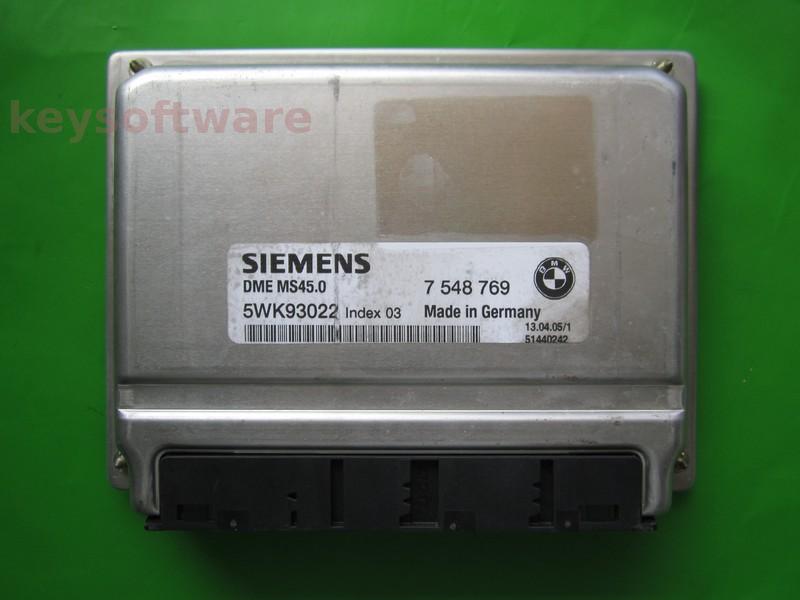 ECU Bmw X3 3.0 7548769 5WK93022 MS45.0