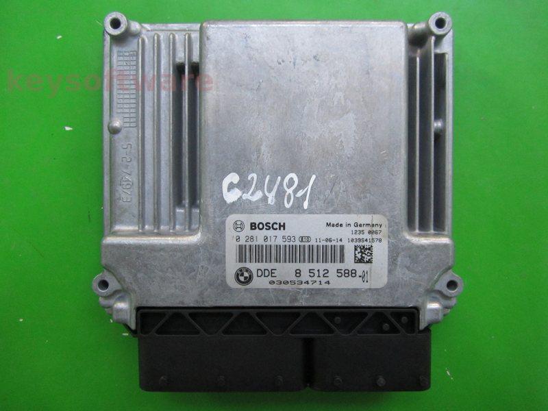 ECU Bmw 316D DDE8512588 0281017593 EDC17C06 E90