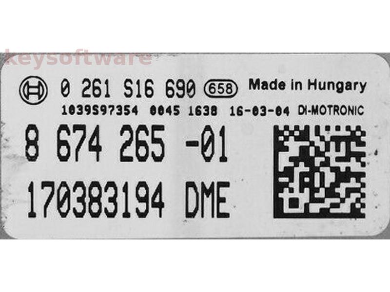 ECU Bmw 318 DME8674265 0261S16690 MEVD17.2.3 {