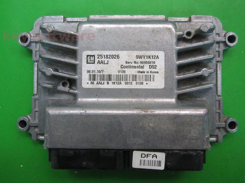 ECU Chevrolet Spark 1.2 25182026 5WY1K12A CONTINENTAL D52