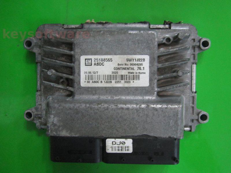 ECU Chevrolet Cruze 1.8 25188565 5WY1J22B SIMTEC 76.1