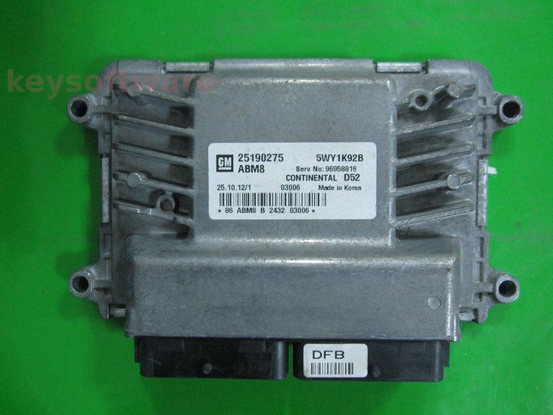 ECU Chevrolet Spark 1.0 25190275 5WY1K9BA CONTINENTAL D52