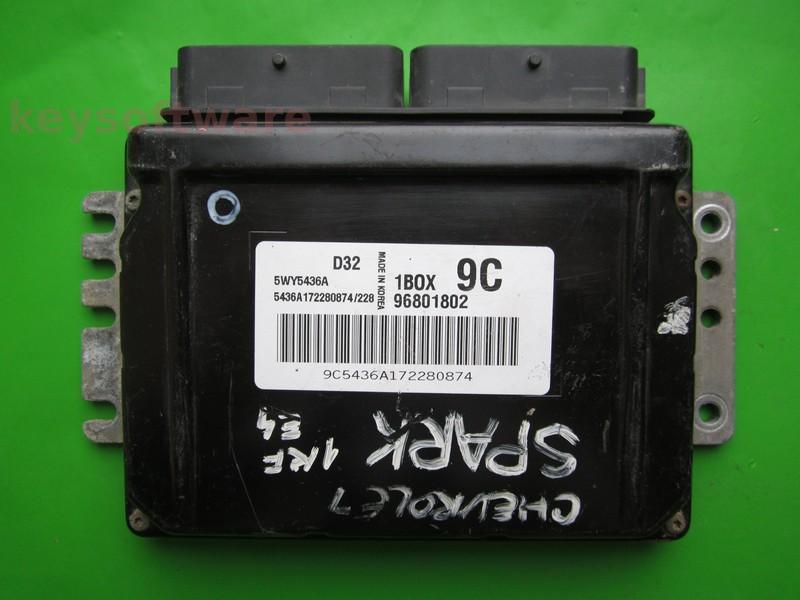 ECU Chevrolet Spark 0.8 96801802 5WY5436A 9C Sirius D32 }