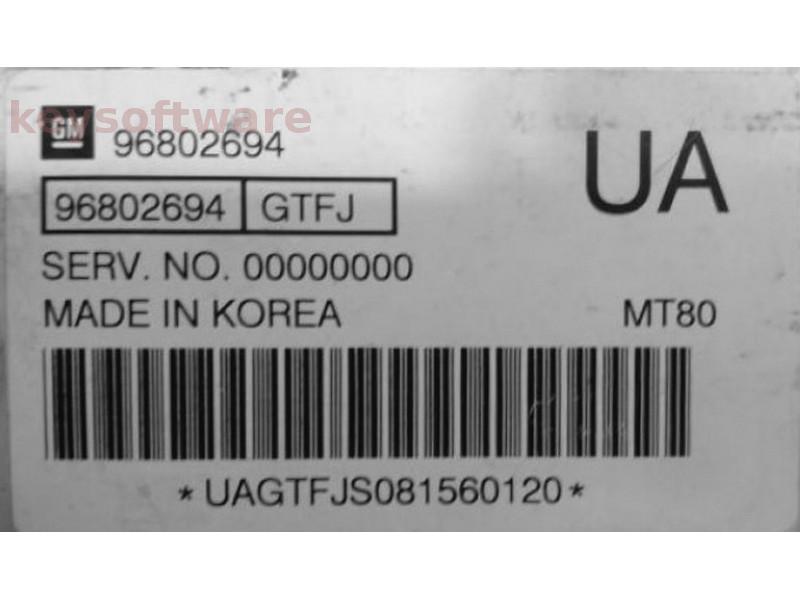 ECU Chevrolet Aveo 1.4 96802694 MT80 {