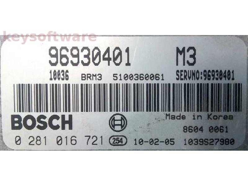 ECU Chevrolet Epica 2.0D 96930401 0281016721 EDC16C39