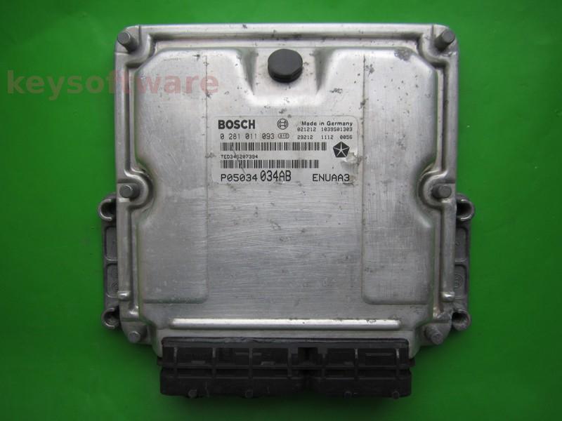 ECU Chrysler PT Cruiser 2.2CRD P05034034AB 0281011093 EDC15C5