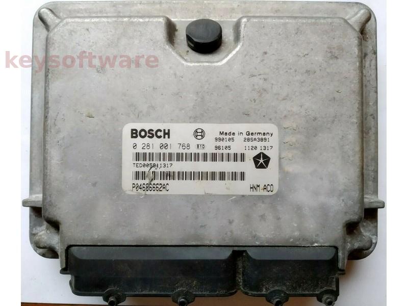 ECU Chrysler Voyager 2.5TDI P04686662AC 0281001768 EDC15V-5.3 {
