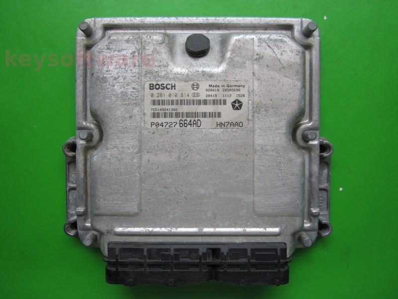 ECU Chrysler Voyager 2.5CRD P04727664AD 0281010814 EDC15C5