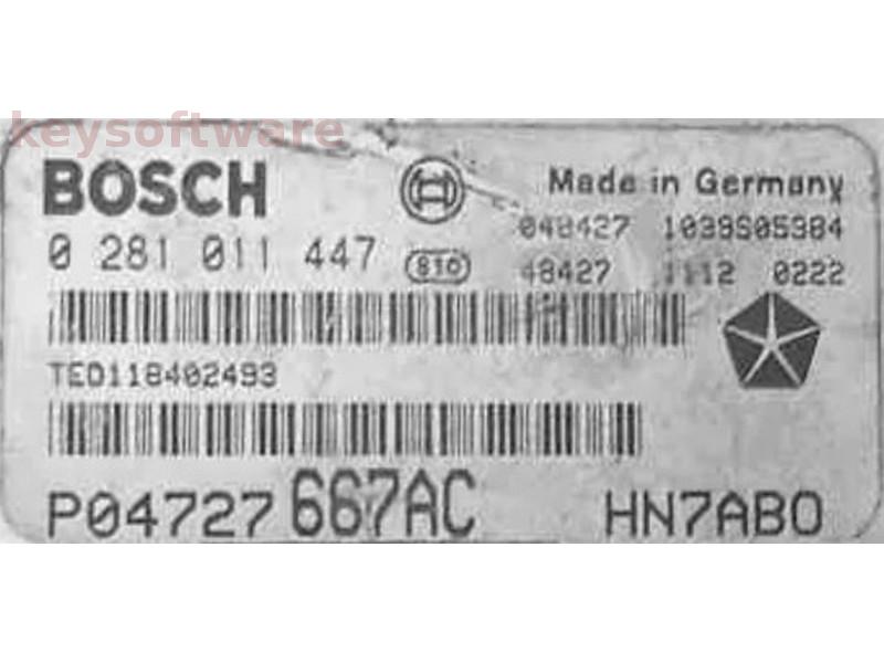 ECU Chrysler Voyager 2.5CRD P04727667AC 0281011447 EDC15C5