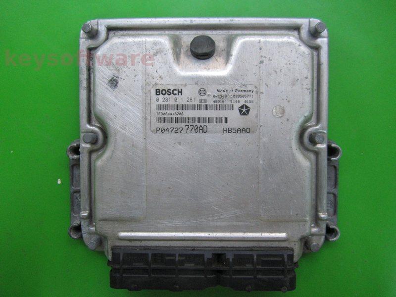 ECU Chrysler Voyager 2.8CRD P04727770AD 0281011281 EDC15C5