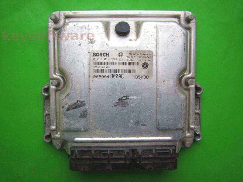 ECU Chrysler Voyager 2.8CRD P05094800AC 0281012999 EDC15C5