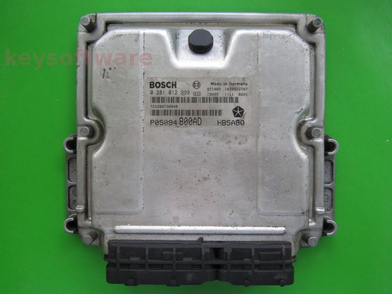 ECU Chrysler Voyager 2.8CRD P05094800AD 0281012999 EDC15C5