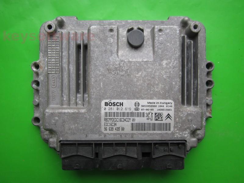ECU Citroen Berlingo 1.6HDI 9663943980 0281012619 EDC16C34 9HX }