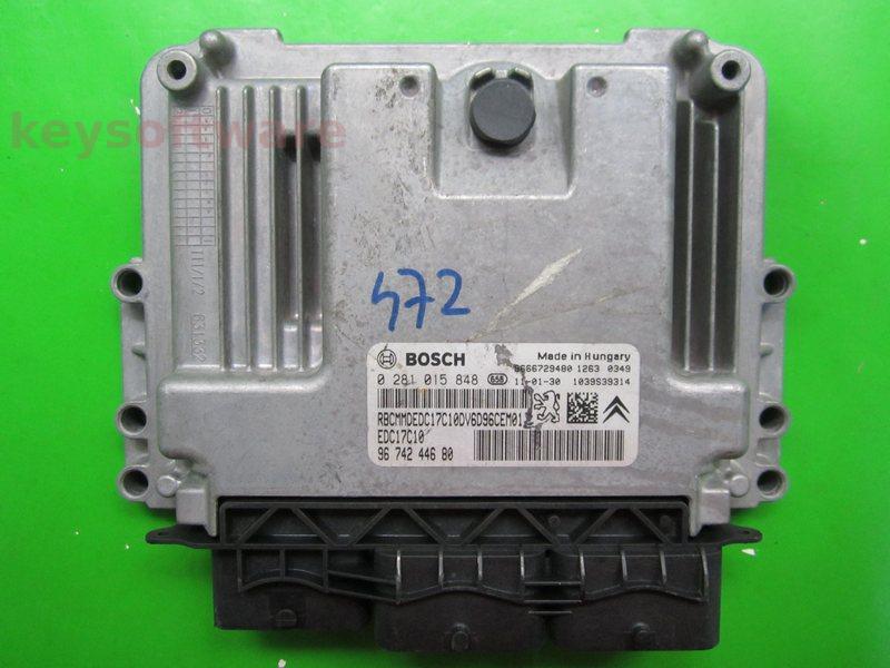 ECU Citroen C3 1.6HDI 9674244680 0281015848 EDC17C10