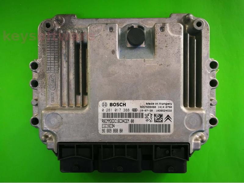 ECU Citroen C3 1.4HDI 9666986880 0281017388 EDC16C34