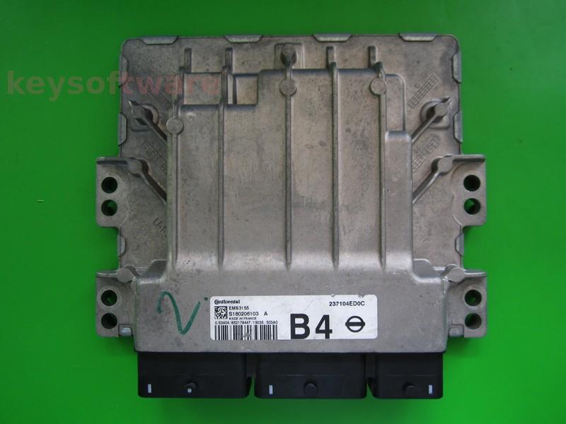 ECU Nissan Qashqai 1.2DCI 237104ED0C S180206103A EMS3155