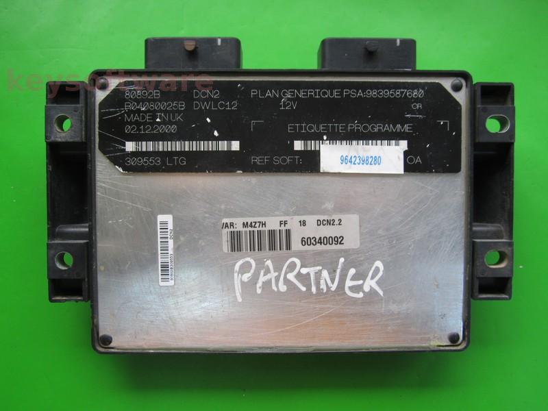 ECU Citroen Berlingo 1.9D 9642398280 9839587680 DCN2