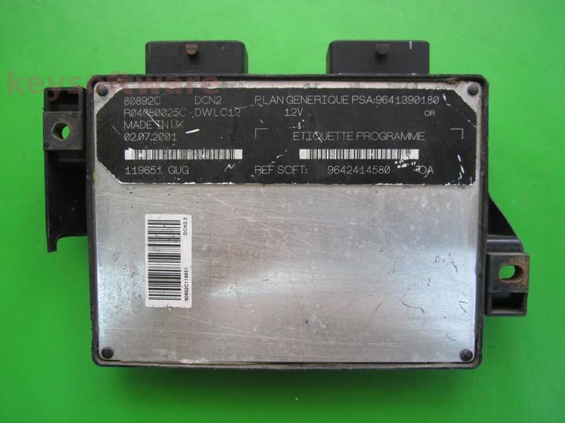 ECU Citroen Berlingo 1.9D 9642414580 9641390180 DCN2