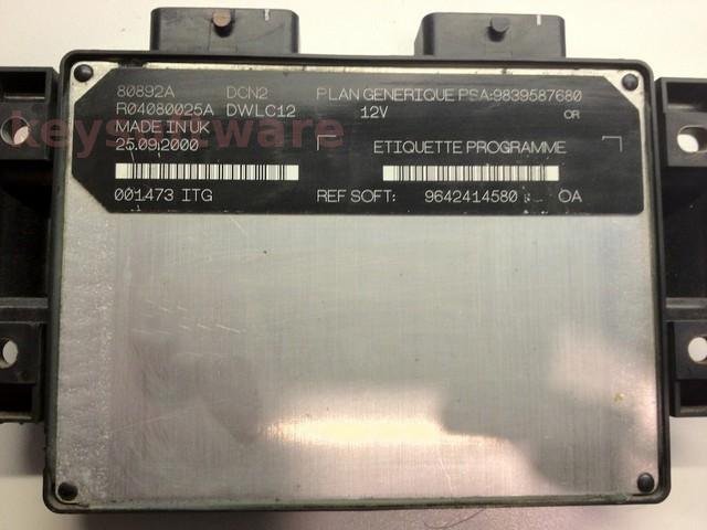 ECU Citroen Berlingo 1.9D 9642414580 9839587680 DCN2 {