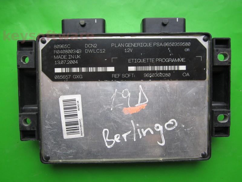 ECU Citroen Berlingo 1.9D 9650360280 9650359580 DCN2