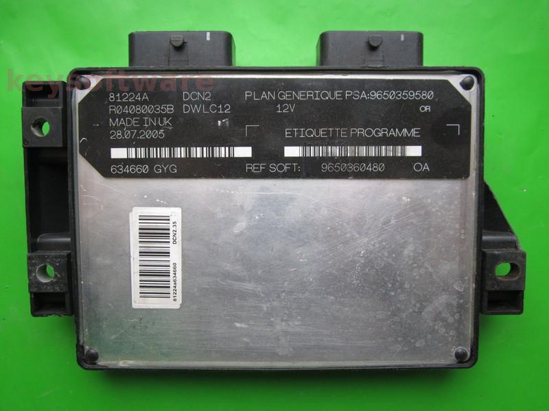 ECU Citroen Berlingo 1.9D 9650360480 9650359580 81224A DCN2