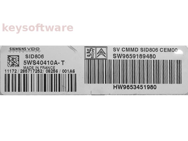 ECU Citroen C3 1.4HDI 9659189480 5WS40410A-T SID806