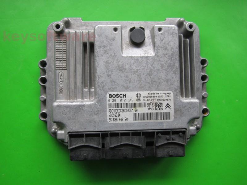 ECU Citroen Berlingo 1.6HDI 9665594280 0281012619 EDC16C34 9HX